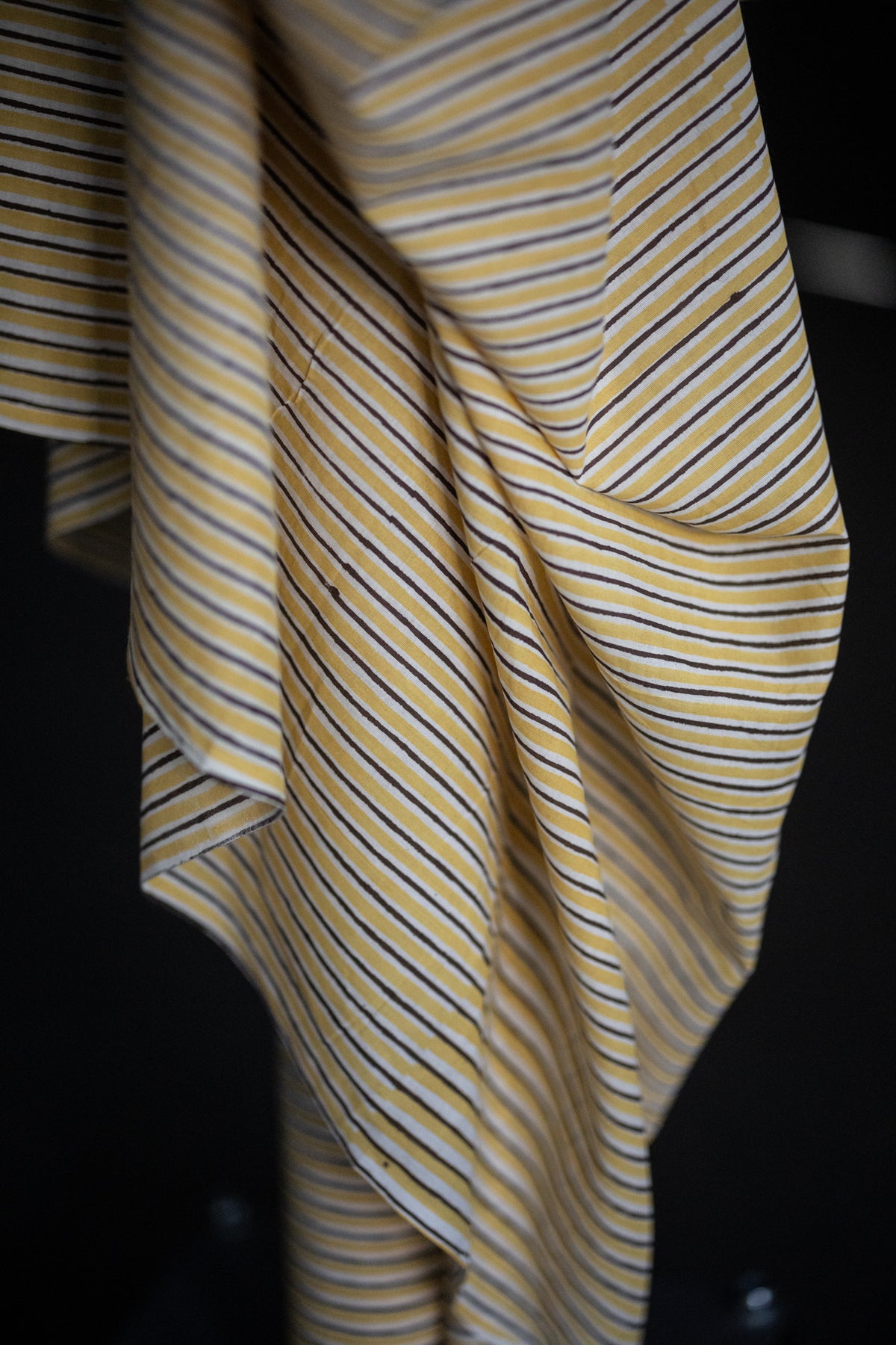 Indian Block Print Cotton - Honeybee Stripe