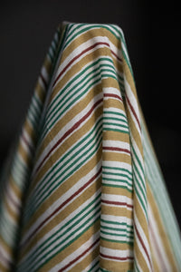 Indian Block Print Cotton - Hummingbird Stripe
