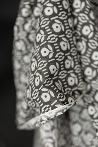 Remnant (Moonflower Indian Block Print Cotton)