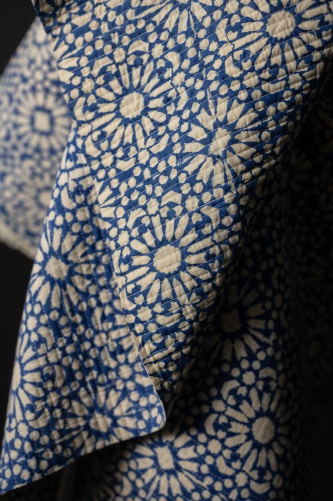 Remnant (Quilted Blue Papercut Indian Cotton)