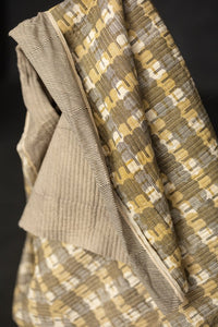 Remnant (Quilted Honey Truffle/Wicken Indian Block Print Cotton)