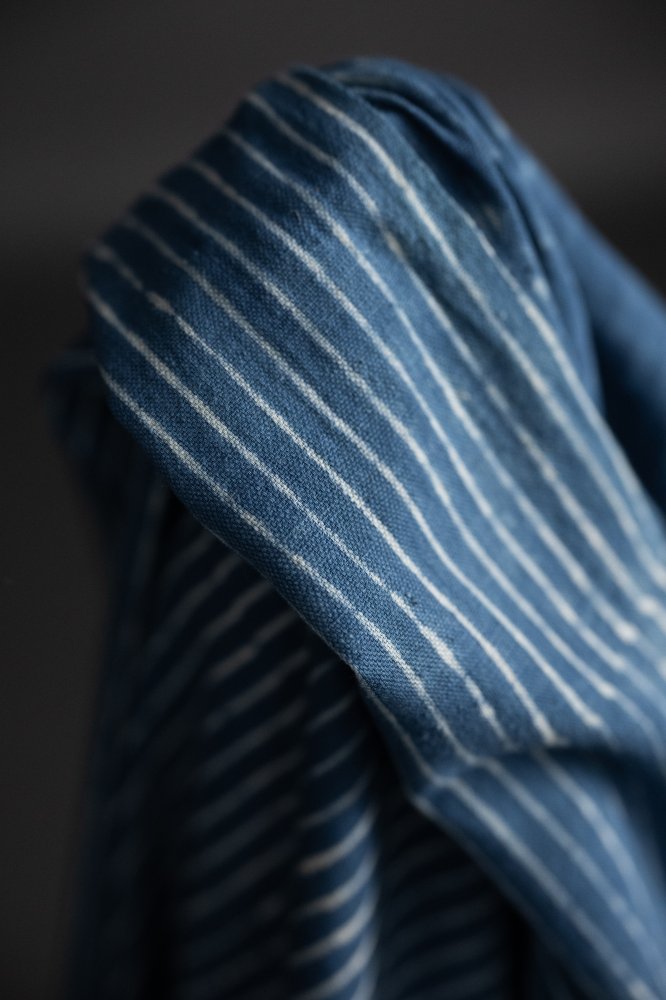 Remnant (Furrow Stripe Ajrakh Organic Hand Block Print Cotton)