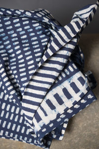 Remnant (Indigo Hopscotch Indian Block Print Organic Cotton)