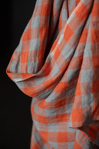 Remnant (Campari Spritz European Laundered Linen Check)