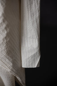 Remnant (Washed White Organic Cotton Seersucker Stripe)