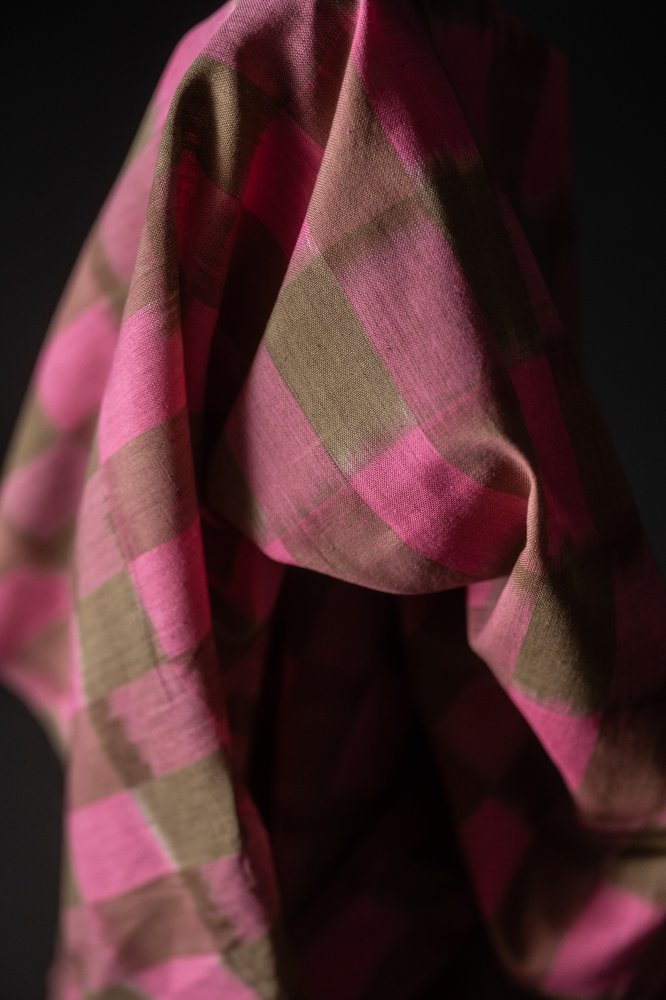 Remnant (Pink Indian Ikat Cotton)