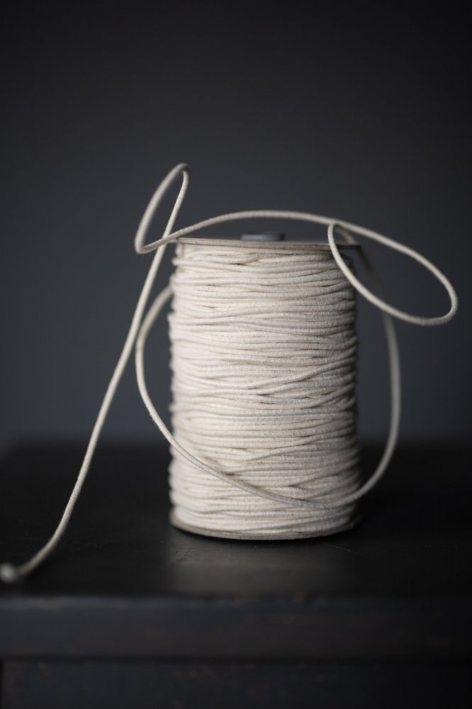 Recycled Cotton Elastic 3mm Ecru