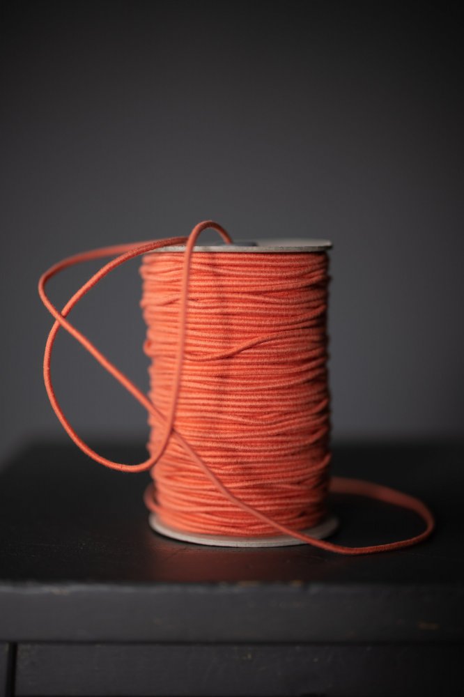 Recycled Cotton Elastic 3mm Orange Pop