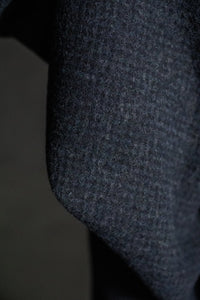 blue gingham wool fabric