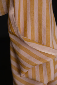 pink orange striped linen fabric