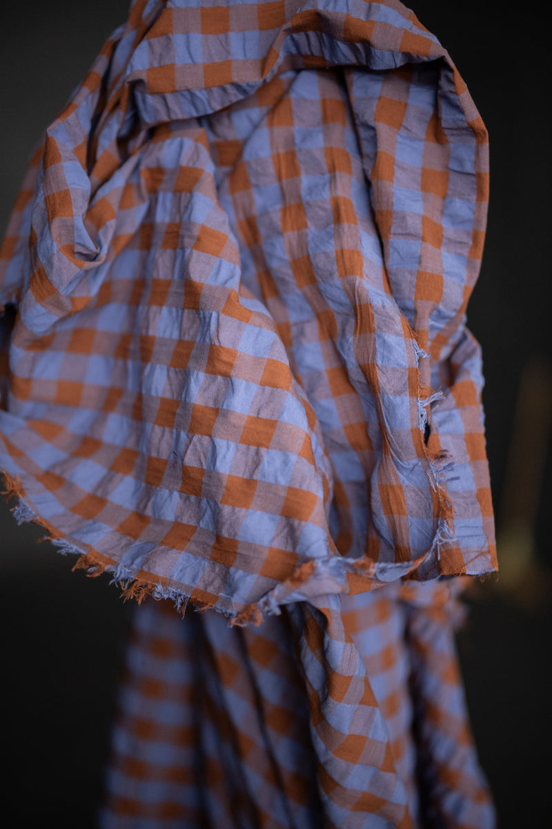 Organic Cotton Gingham Seersucker - Autumn Pony