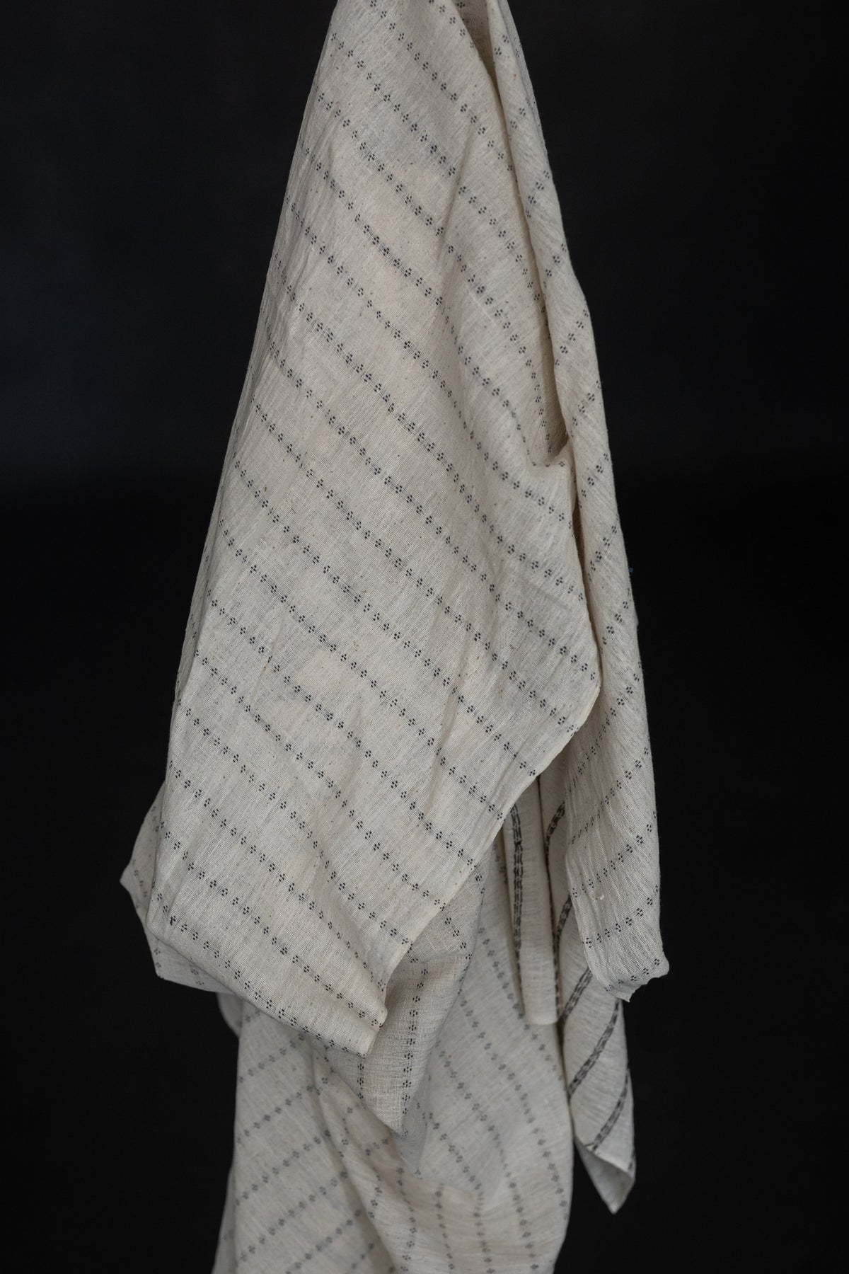 Extra Weft Handwoven Cotton - Salt Tracks
