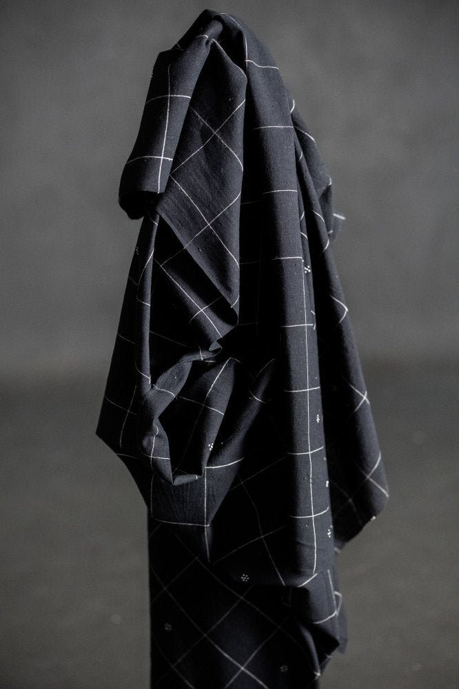 black tangaliya handwoven cotton fabric