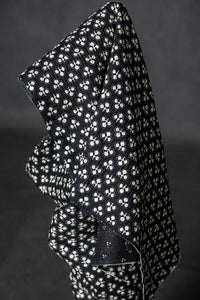 black white quilted indian cotton