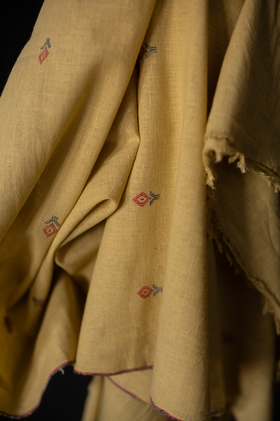Extra Weft Handwoven Cotton - Caraway