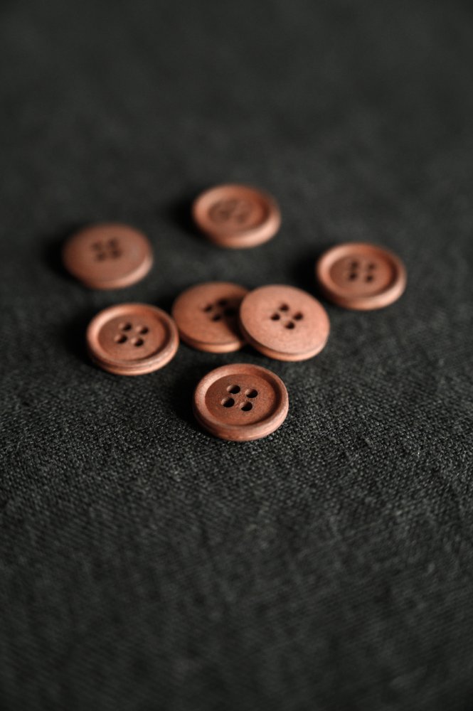 Cotton Button - Brown/Red