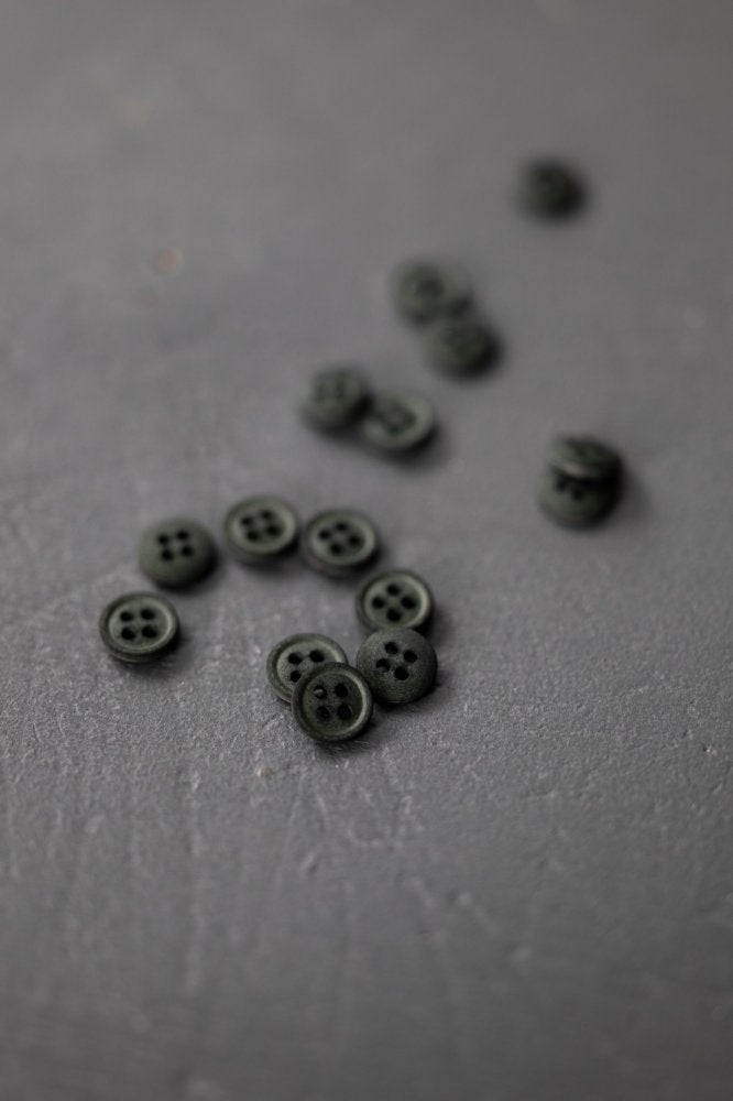 Cotton Button 11mm - Garden Slate