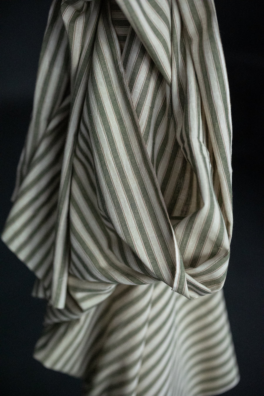 Handwoven Cotton Stripe - Tea Green