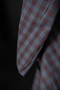 Blue Purple Cotton Linen Gingham