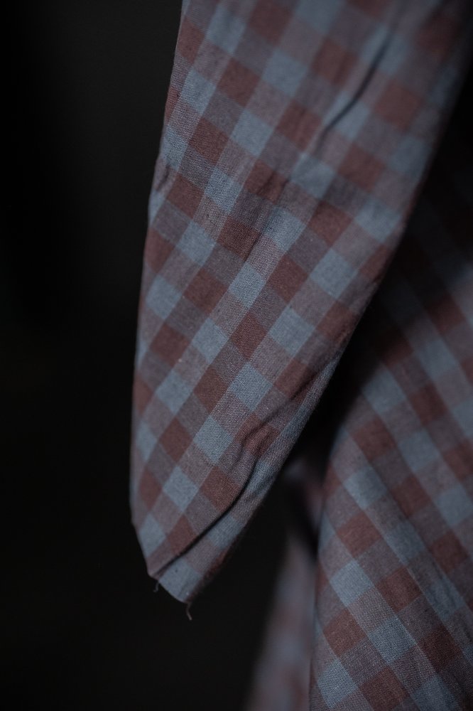 Blue Purple Cotton Linen Gingham