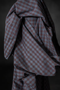Blue Purple Cotton Linen Gingham