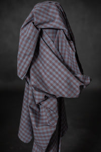 Blue Purple Cotton Linen Gingham