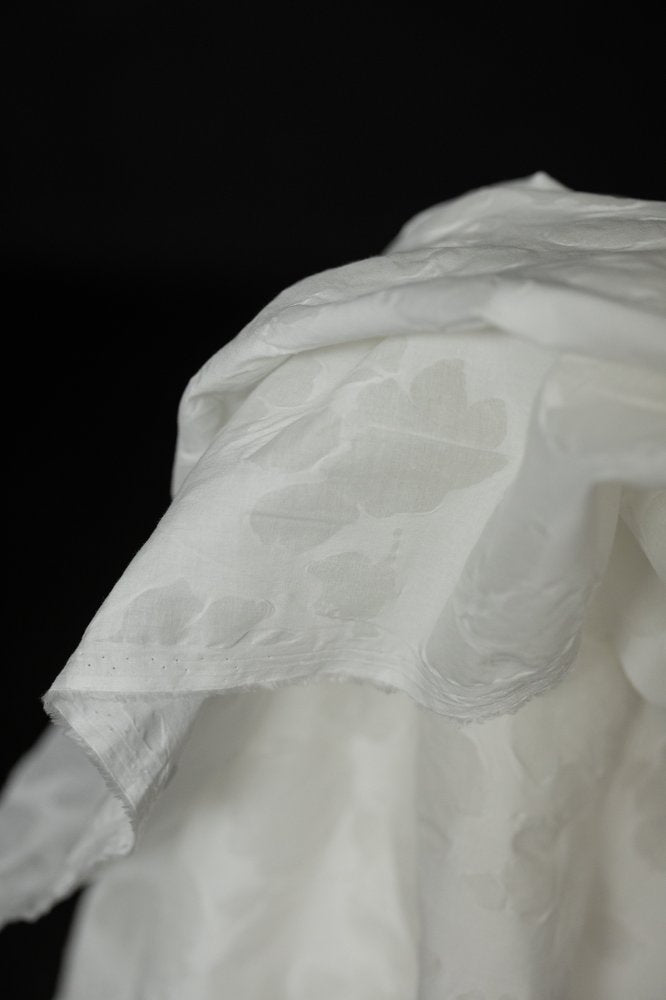 white floral japanese fabric