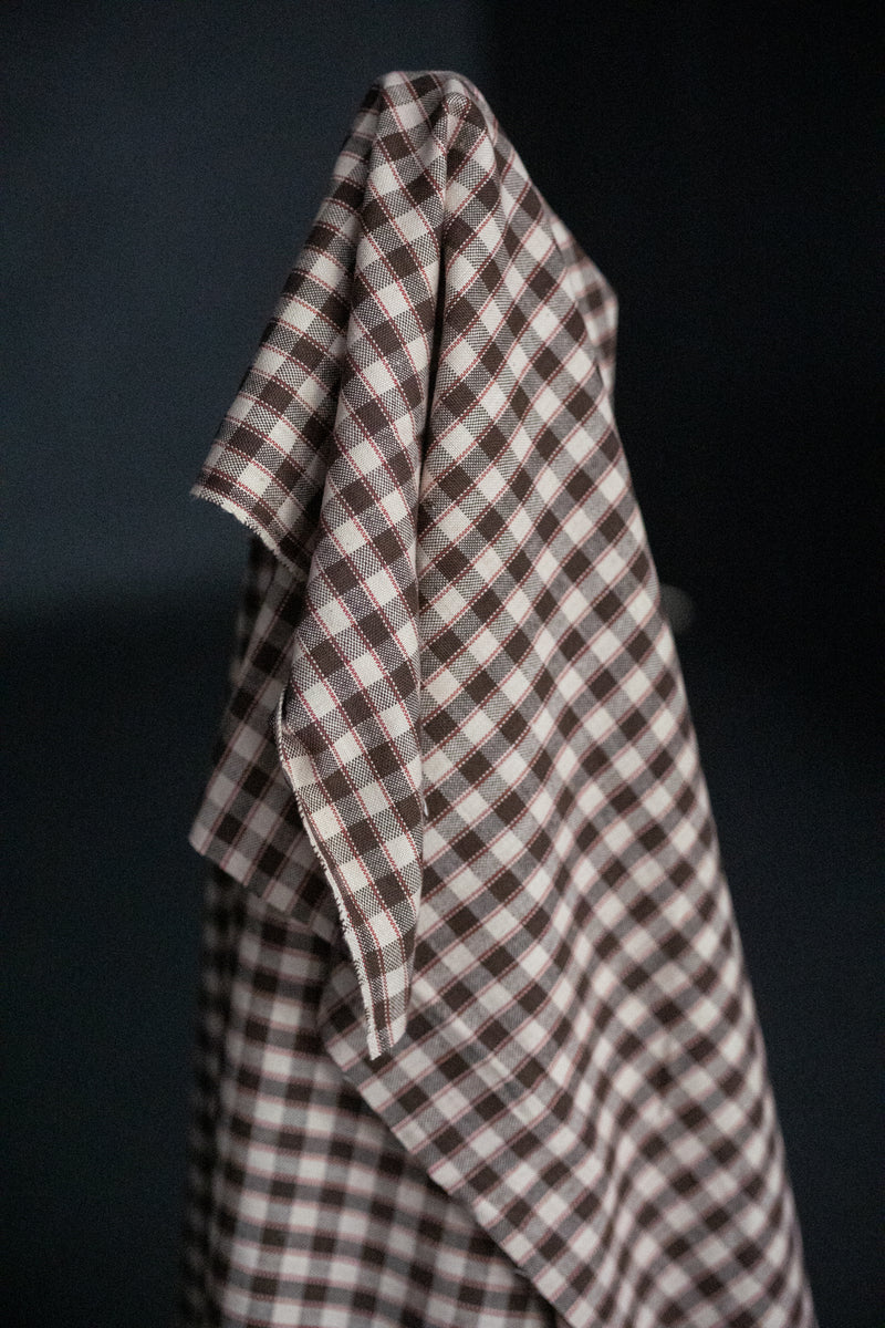 Handwoven Cotton - Café  Gingham
