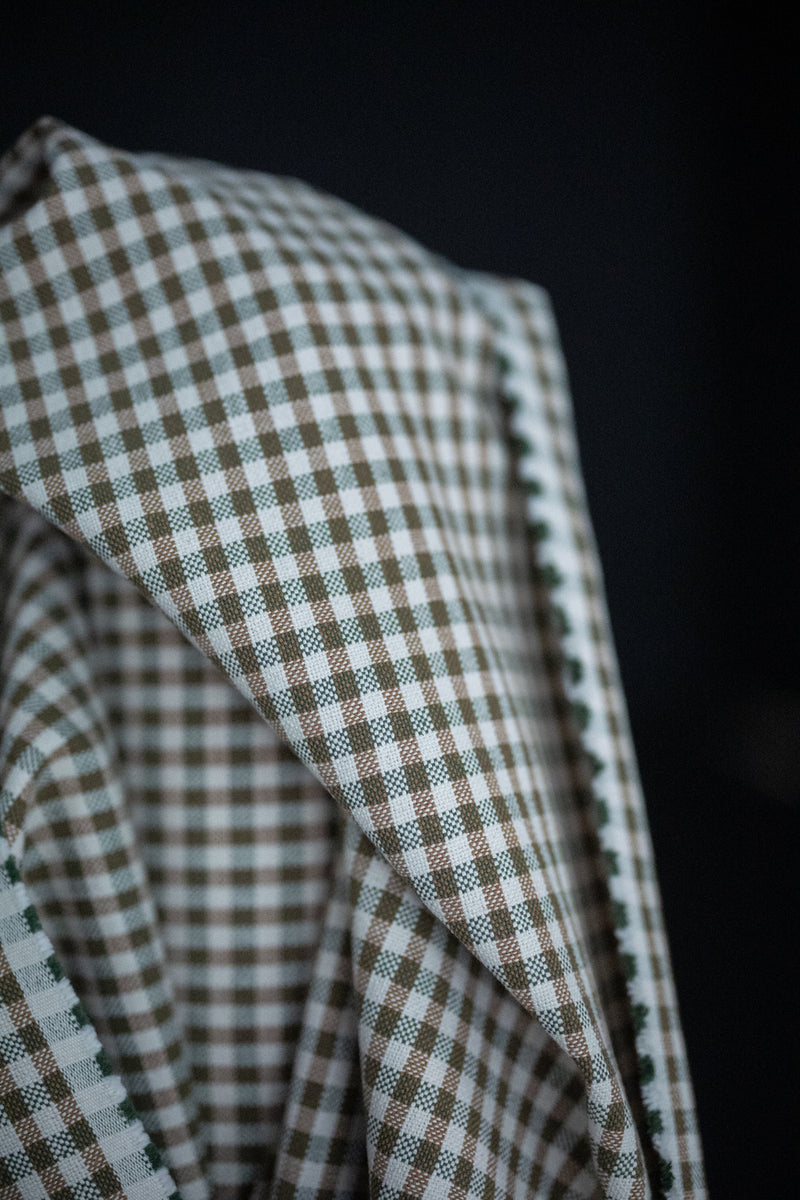Heavy Recycled Cotton - Biscuit Gingham