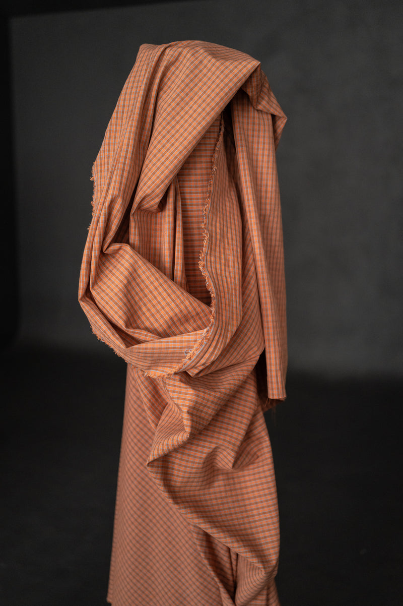 Organic Cotton/Linen Check - Dusky Daya