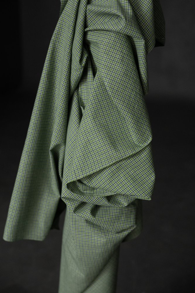 Handwoven Cotton Check - Evergreen