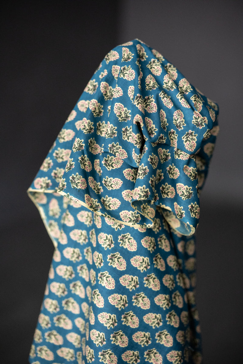 Indian Block Print Cotton - Glaze Blue