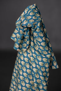 Indian Block Print Cotton - Glaze Blue