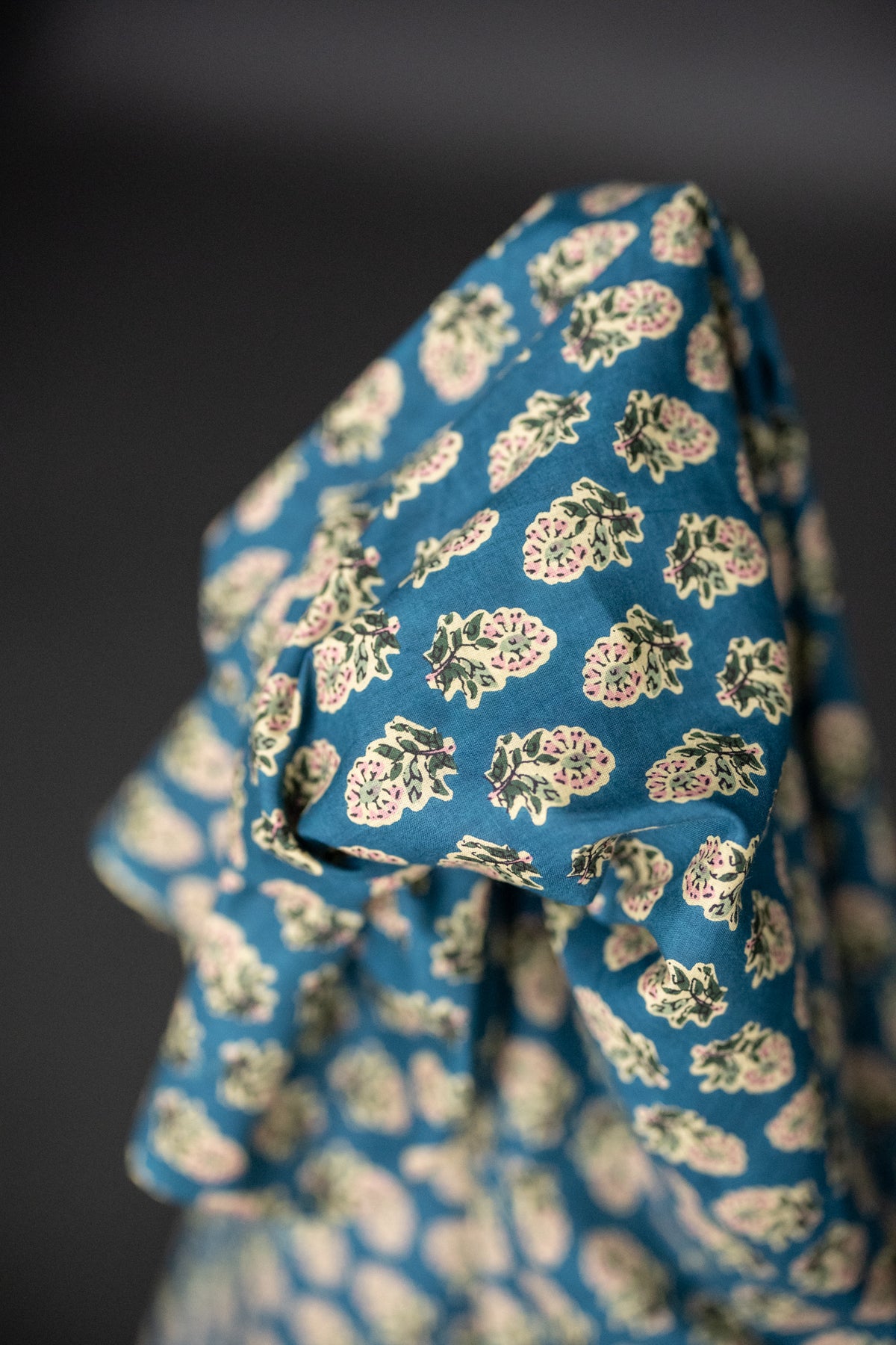 Indian Block Print Cotton - Glaze Blue