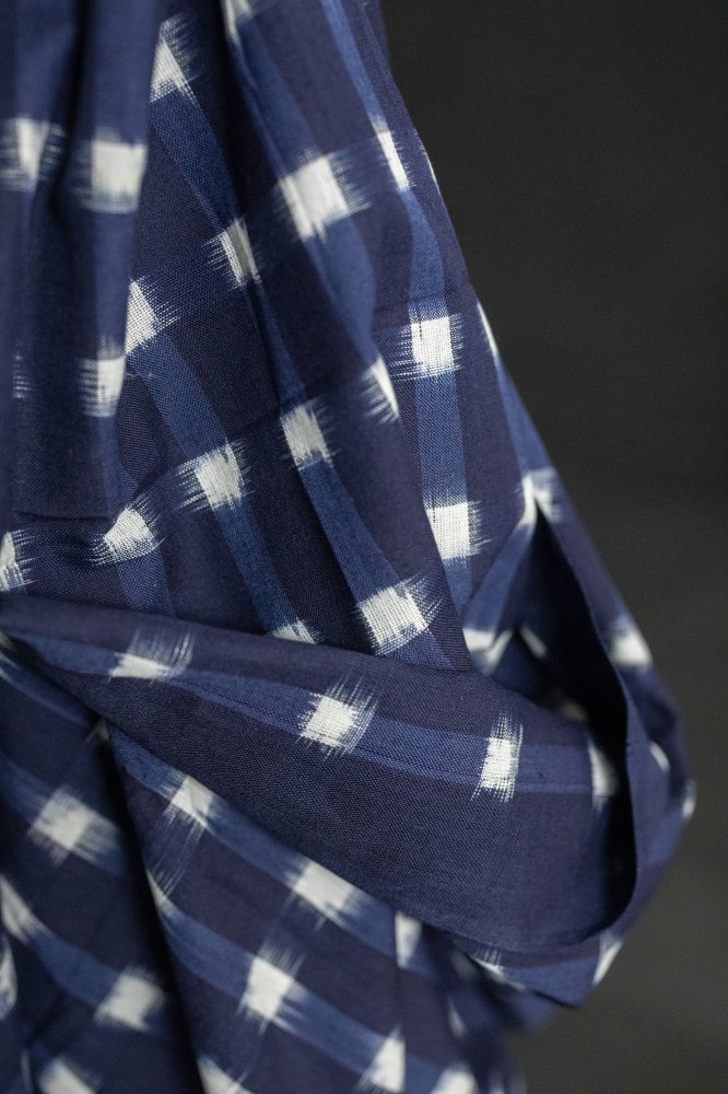 indigo navy ikat fabric