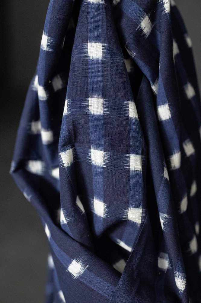 indigo navy ikat fabric