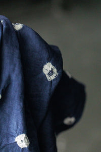 bandhani blue cotton dotty fabric