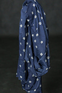 bandhani blue cotton dotty fabric