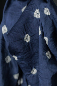 bandhani blue cotton dotty fabric