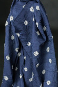 bandhani blue cotton dotty fabric