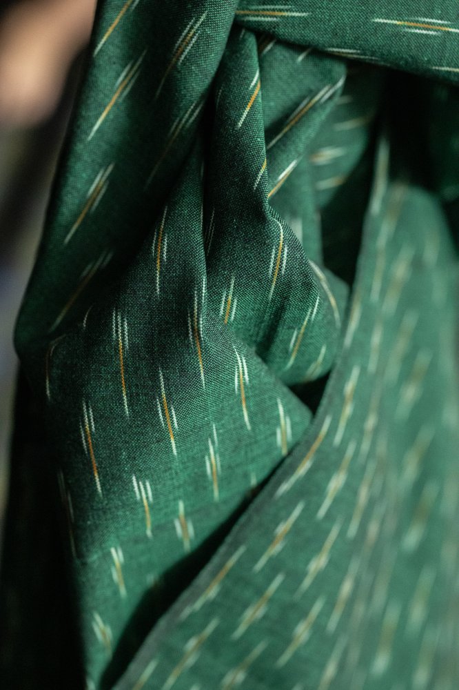 green ikat indian fabric 