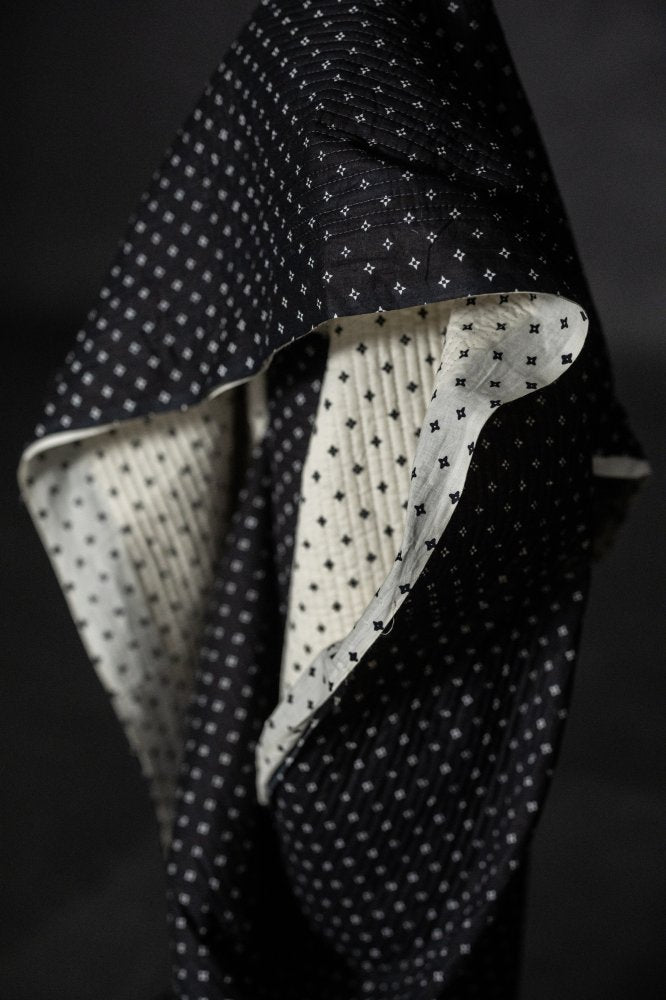 black white quilted indian cotton