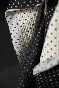 black white quilted indian cotton
