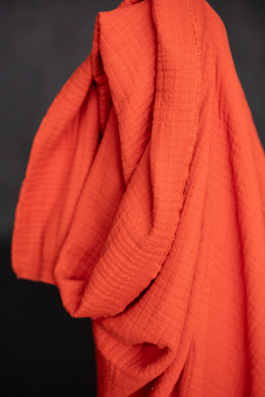 Quilted Jacquard Cotton - Lolly Red Soft Stitch