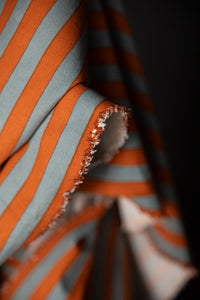Wide Stripe Cotton Canvas *discounted - Mandarin Stem