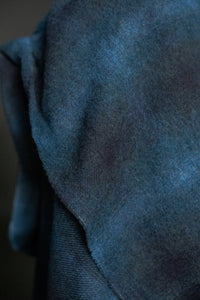 blue black wool check fabric