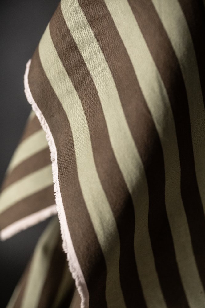 Wide Stripe Cotton Canvas *discounted - Moss and Pine