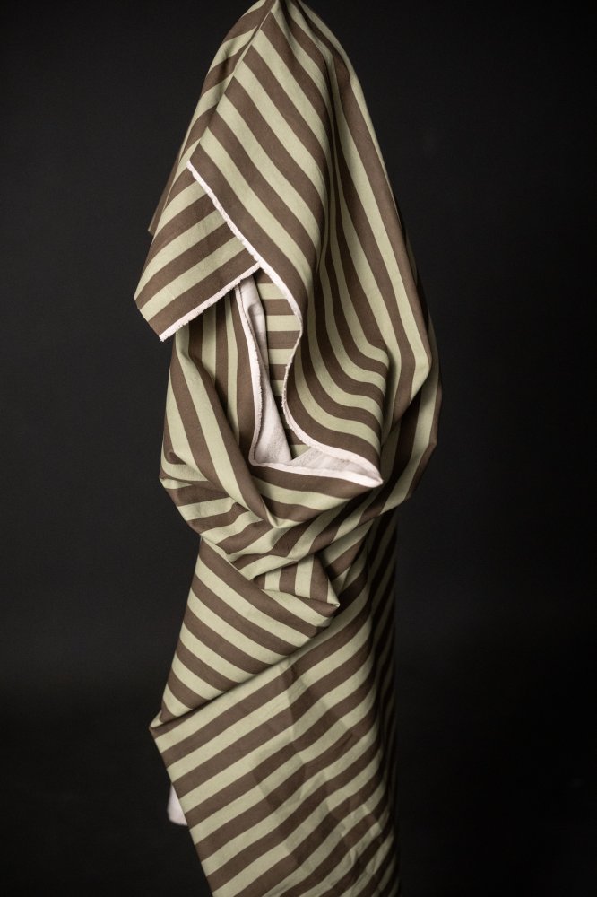 Wide Stripe Cotton Canvas *discounted - Moss and Pine