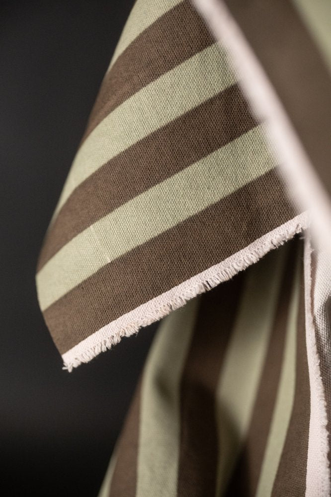 Wide Stripe Cotton Canvas *discounted - Moss and Pine