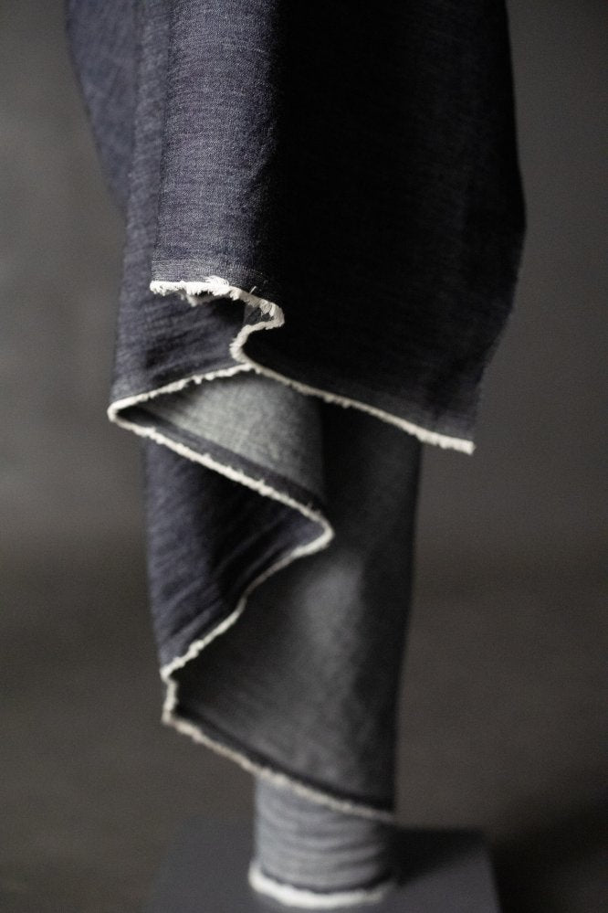 dark indigo soft denim fabric